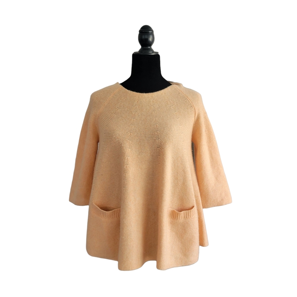 Anthropologie MOTH 100% CASHMERE Light Orange Button Back XSP